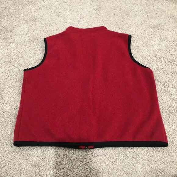 Vintage Woolrich Holiday Red Wool Vest Size Medium - Picture 6 of 7